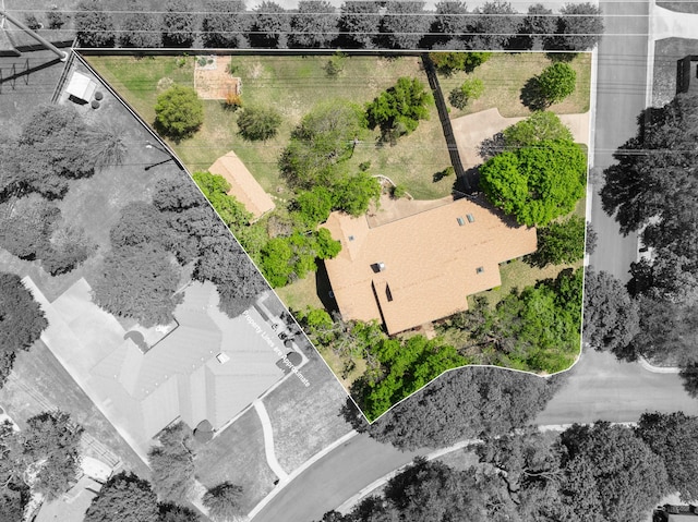 10019 Lost Oak Ridge Dr, Woodway, TX 76712 - aerial view of property and surrounding area with property boundaries highlighted