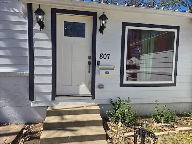 view of exterior entry