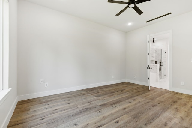 2239 Scotland Dr, Dallas, TX 75216 - unfurnished room with baseboards, recessed lighting, a ceiling fan, visible vents, and wood finished floors