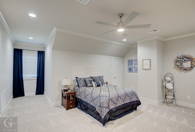 262 Poydras Ave, Bossier City, LA 71111 - bedroom featuring crown molding, carpet, a ceiling fan, recessed lighting, and baseboards