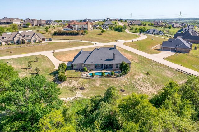 aerial view with a residential view