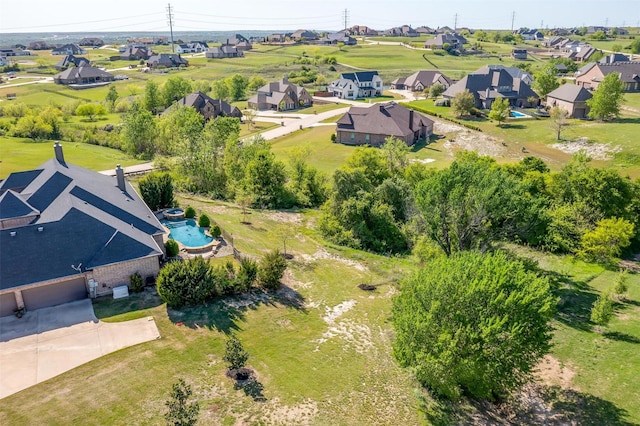 drone / aerial view with a residential view