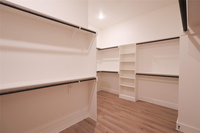 walk in closet featuring light wood-style flooring