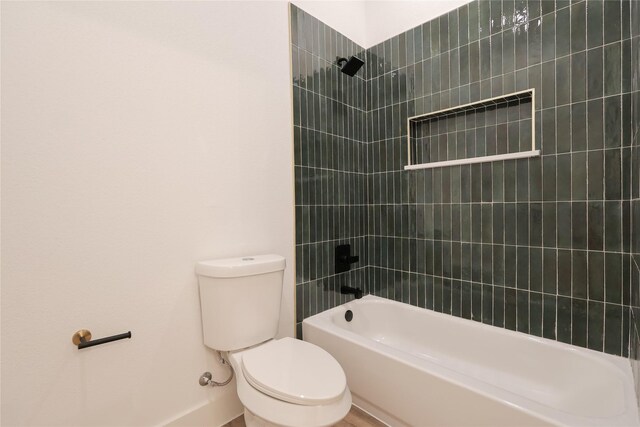 full bath with toilet and shower / washtub combination