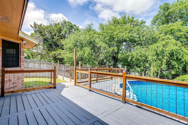 603 S 2nd St, Midlothian, TX 76065 - deck featuring a fenced backyard and view of wooded area