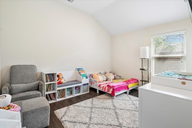 303 W Ohio Ave, Dallas, TX 75224 - bedroom with dark wood-type flooring and lofted ceiling