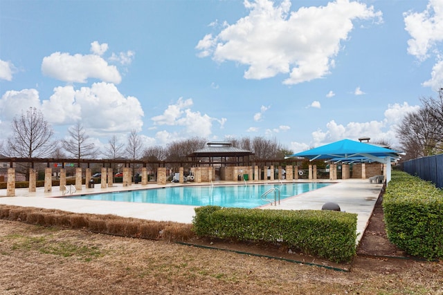5208 Birchwood Dr, Mckinney, TX 75071 - community pool with a patio, a gazebo, and fence
