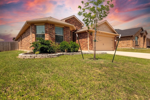 313 Fairgrounds Ln, Ponder, TX 76259 - ranch-style home featuring brick siding, an attached garage, and concrete driveway