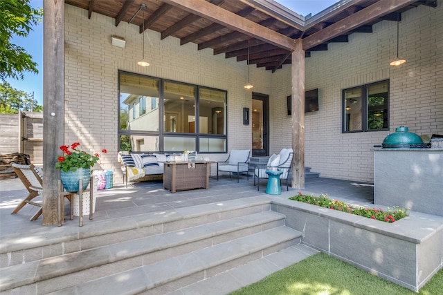 view of patio featuring outdoor lounge area