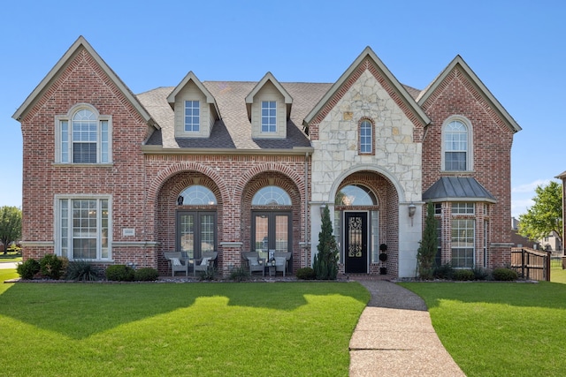 1500 Shropshire St, Keller, TX 76248 - view of front of property with brick siding, french doors, and a shingled roof