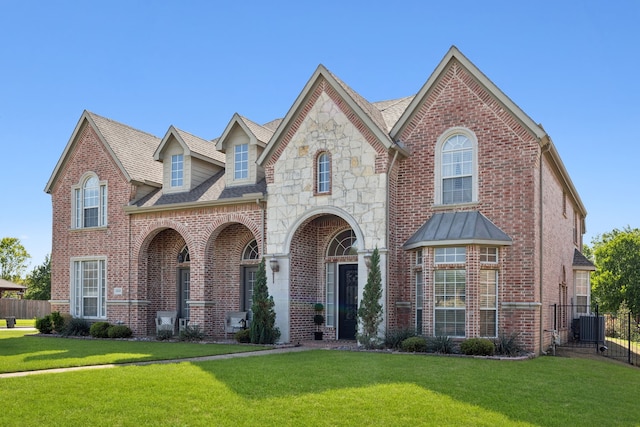 1500 Shropshire St, Keller, TX 76248 - view of front facade with brick siding, cooling unit, and a shingled roof