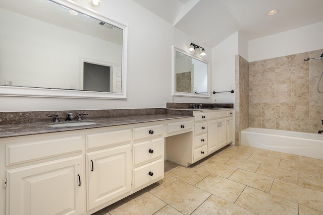 3422 Lovers Ln Unit A, University Park, TX 75225 - full bathroom with double vanity and tub / shower combination