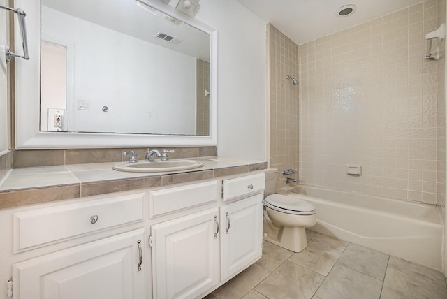 3422 Lovers Ln Unit A, University Park, TX 75225 - full bathroom featuring vanity, washtub / shower combination, toilet, and tile patterned flooring