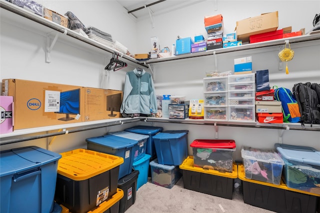 view of storage area