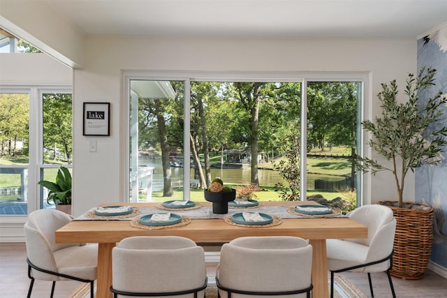 dining area featuring wood finished floors