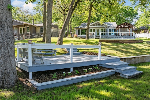 exterior space with a yard