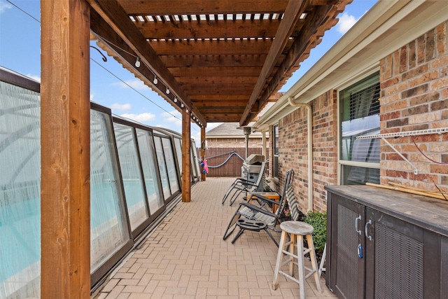 5929 Black Bass Dr, Fort Worth, TX 76179 - view of patio with fence and a pergola