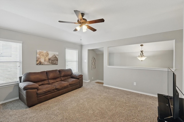 336 Avila Ln, Fort Worth, TX 76052 - living room with carpet and a ceiling fan