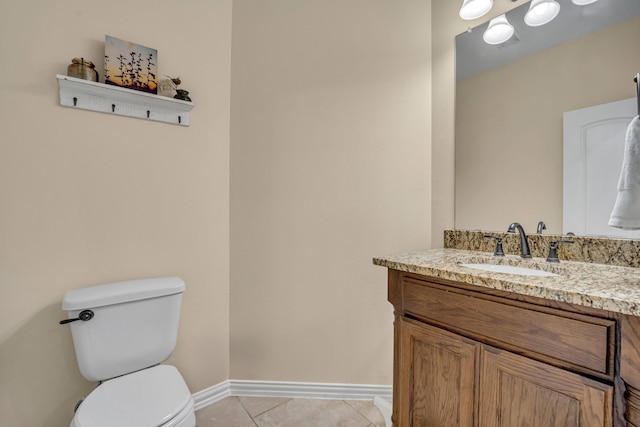 2112 Atlantic Ave, Anna, TX 75409 - half bath featuring toilet, vanity, baseboards, and tile patterned flooring