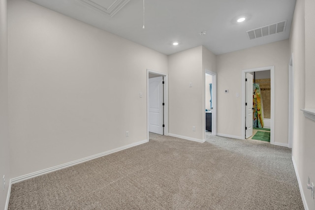 2112 Atlantic Ave, Anna, TX 75409 - unfurnished room featuring carpet, visible vents, recessed lighting, attic access, and baseboards
