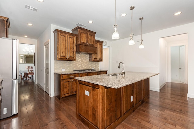 760 Durham St, Allen, TX 75013 - kitchen with a sink, stainless steel appliances, dark wood finished floors, and recessed lighting