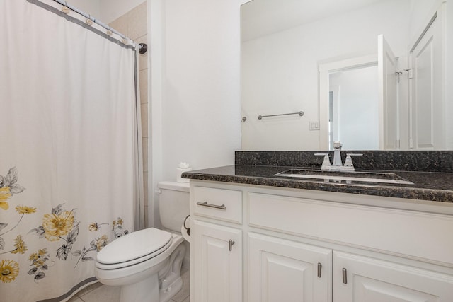 760 Durham St, Allen, TX 75013 - bathroom featuring toilet, vanity, and a shower with shower curtain