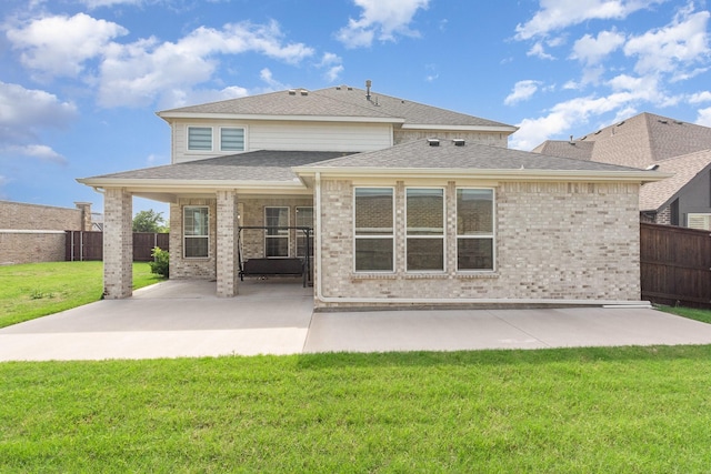 760 Durham St, Allen, TX 75013 - back of house featuring a patio, brick siding, and roof with shingles