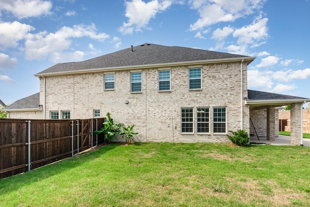 760 Durham St, Allen, TX 75013 - rear view of property with a patio, brick siding, and roof with shingles
