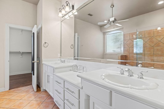 1406 Jacob Ave, Keller, TX 76248 - full bath featuring a sink, double vanity, and a ceiling fan