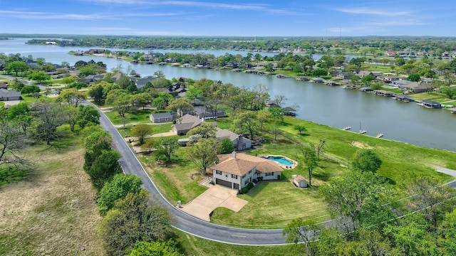 1346 Kiowa Dr E, Lake Kiowa, TX 76240 - drone / aerial view featuring a residential view and a water view