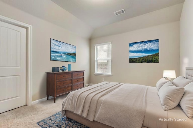 781 Bosley Dr, Fate, TX 75087 - bedroom featuring light colored carpet, baseboards, and lofted ceiling