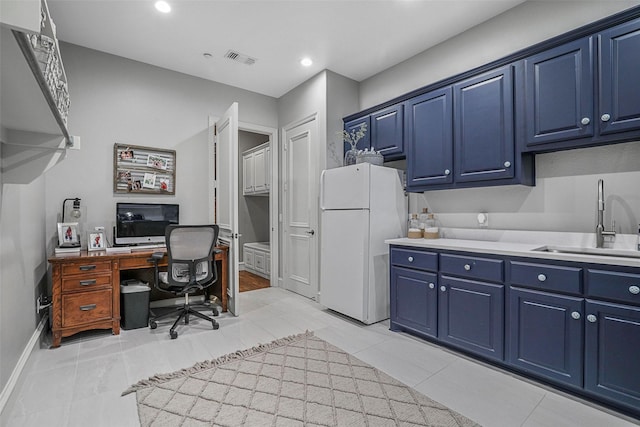 10040 Little Horn Cir, Frisco, TX 75035 - home office with light tile patterned floors and recessed lighting