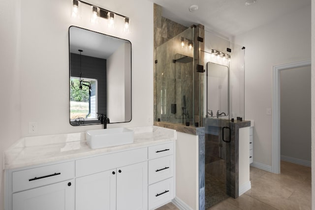 109 Post Oak Cv, Sunset, TX 76270 - bathroom featuring a shower stall and vanity