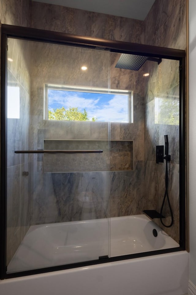 109 Post Oak Cv, Sunset, TX 76270 - full bath with shower / bath combination with glass door