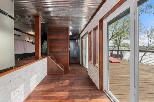 hall featuring hardwood / wood-style flooring