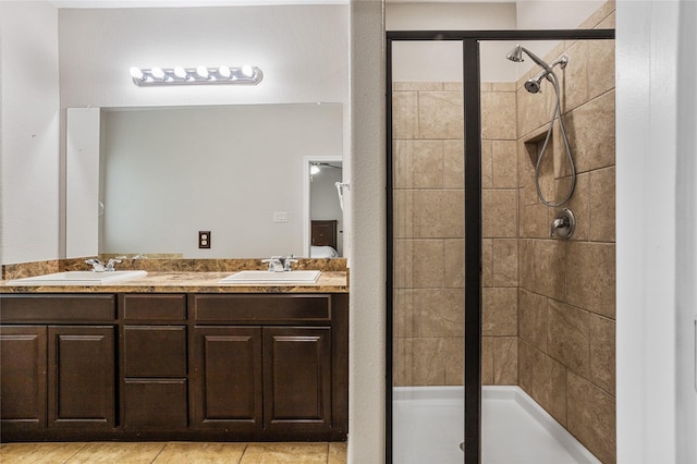 8312 White Hart Dr, Fort Worth, TX 76179 - ensuite bathroom featuring a sink, a shower stall, and double vanity