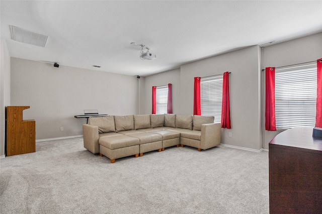 8312 White Hart Dr, Fort Worth, TX 76179 - living area featuring visible vents, baseboards, and carpet