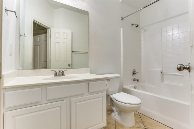 610 Crockett Dr, Lavon, TX 75166 - full bath with tile patterned flooring, vanity, shower / tub combination, and toilet