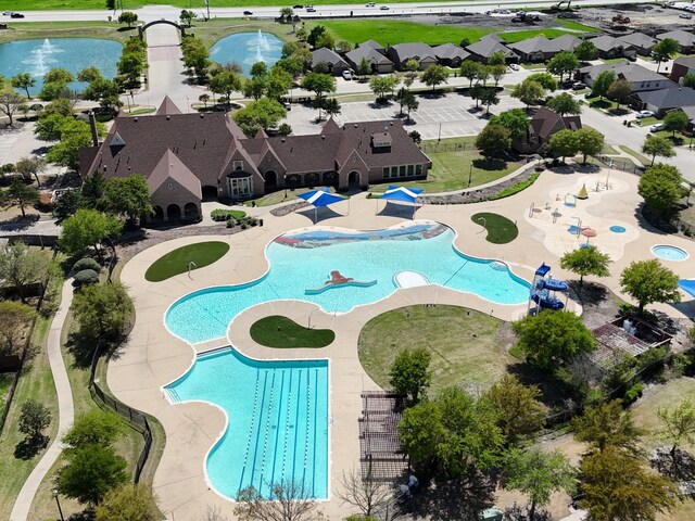 610 Crockett Dr, Lavon, TX 75166 - view of pool with a water view