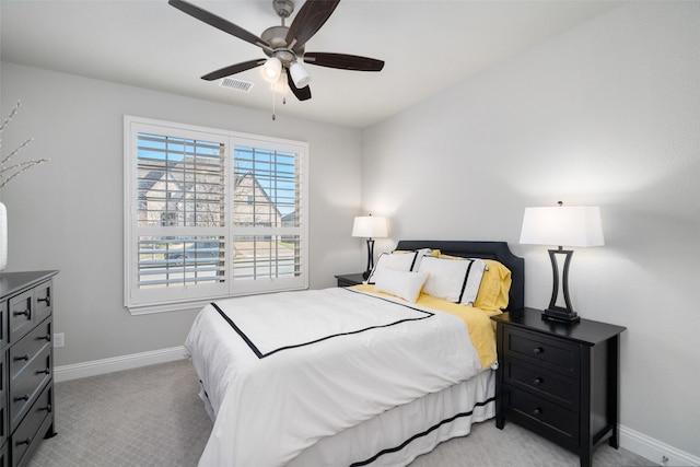 1128 Ellicott Dr, Celina, TX 75009 - bedroom featuring baseboards, light colored carpet, and a ceiling fan