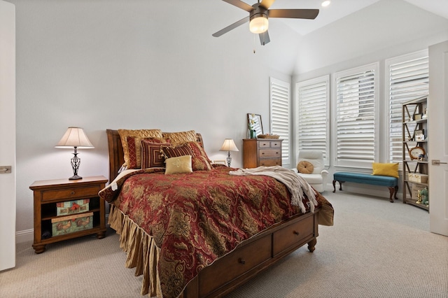 bedroom featuring a ceiling fan and carpet flooring