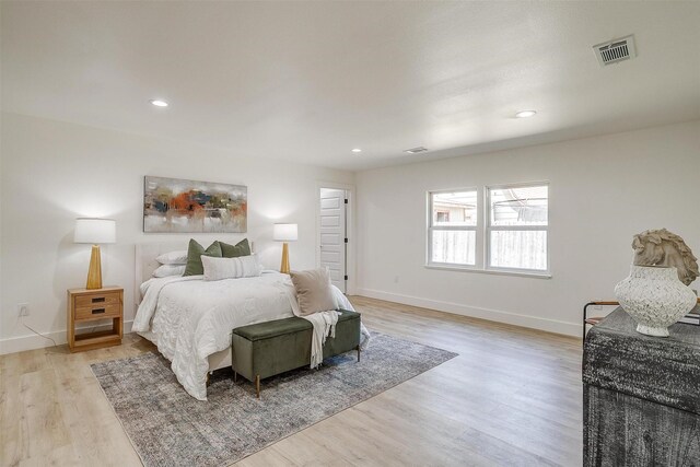5440 Fursman Ave, Fort Worth, TX 76114 - bedroom with baseboards, light wood finished floors, and visible vents