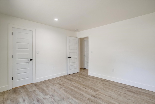 5440 Fursman Ave, Fort Worth, TX 76114 - unfurnished bedroom with light wood-style flooring, recessed lighting, and baseboards