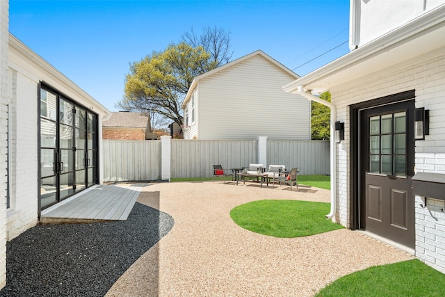 4416 Livingston Ave, Highland Park, TX 75205 - view of yard with an outdoor hangout area, a patio area, and a fenced backyard