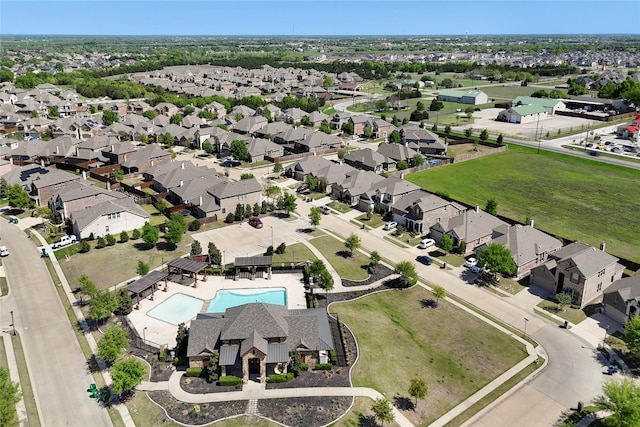 aerial view featuring a residential view