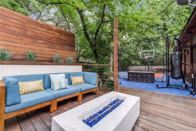 11484 Strait Ln, Dallas, TX 75229 - deck featuring outdoor lounge area