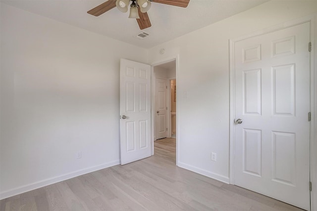 436 Nathan St, Burleson, TX 76028 - unfurnished bedroom featuring baseboards, light wood finished floors, and a ceiling fan