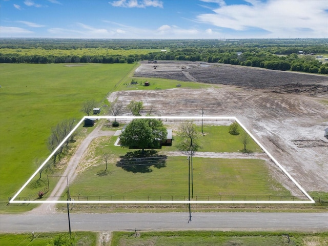 drone / aerial view featuring a rural view