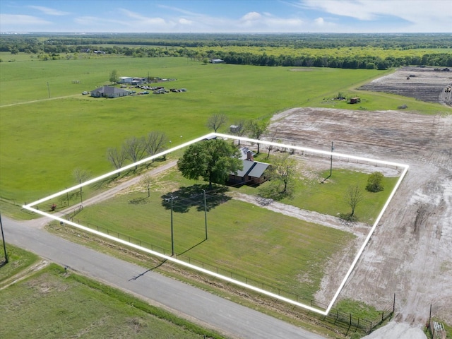 bird's eye view featuring a rural view