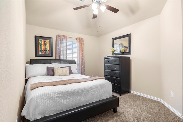 191 Cardiff Ln, Waxahachie, TX 75167 - bedroom featuring baseboards, carpet flooring, a ceiling fan, and lofted ceiling